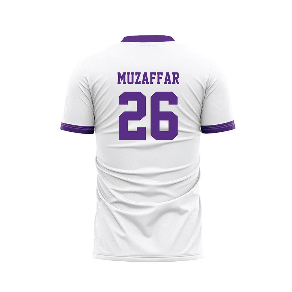 Stonehill - NCAA Men's Soccer : Amman Muzaffar - White Soccer Jersey-1