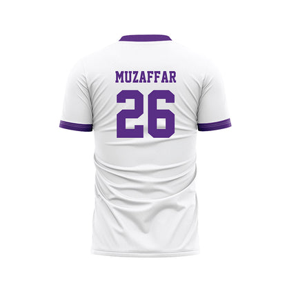 Stonehill - NCAA Men's Soccer : Amman Muzaffar - White Soccer Jersey-1