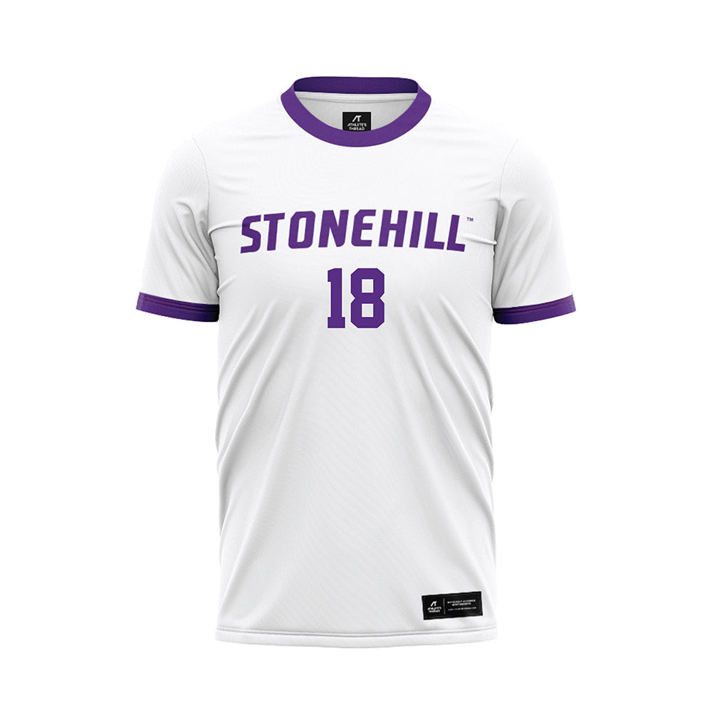 Stonehill - NCAA Men's Soccer : Nathan Lagoa - White Soccer Jersey-0