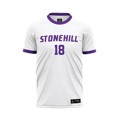 Stonehill - NCAA Men's Soccer : Nathan Lagoa - White Soccer Jersey-0