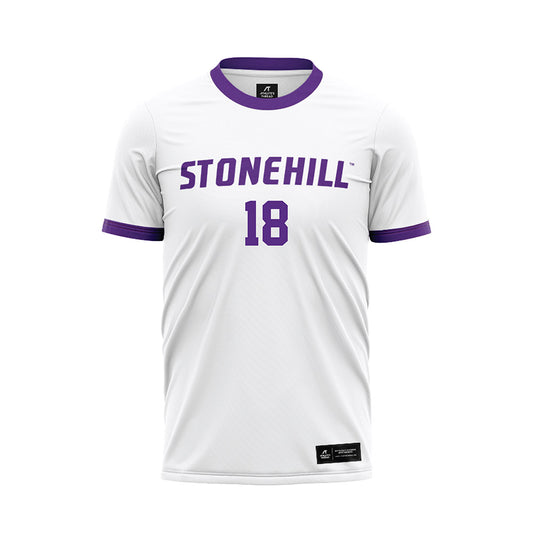 Stonehill - NCAA Men's Soccer : Nathan Lagoa - White Soccer Jersey-0