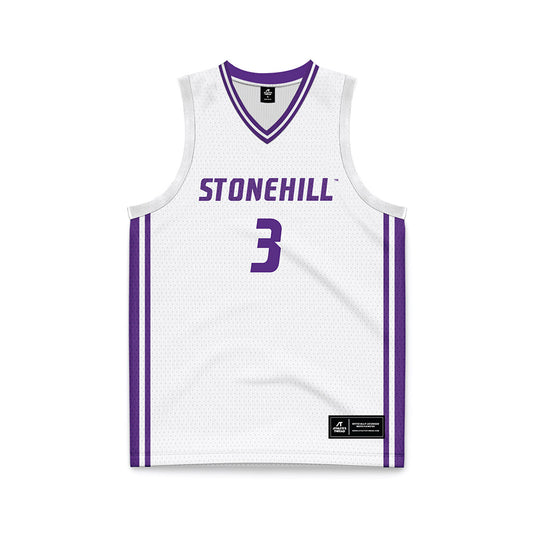Stonehill - NCAA Women's Basketball : Brooke Paquette - White Basketball Jersey-0