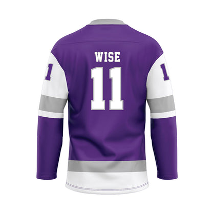 Stonehill - NCAA Women's Ice Hockey : Peyton Wise - Purple Hockey Jersey-1