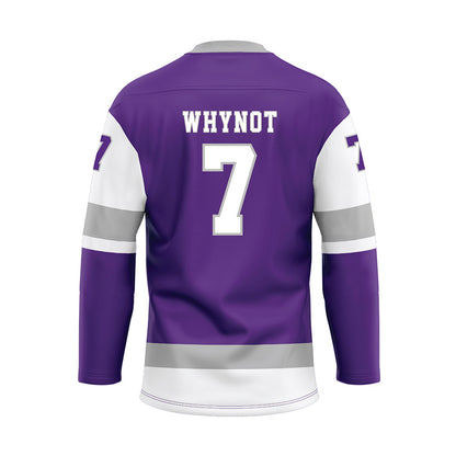 Stonehill - NCAA Women's Ice Hockey : Reagan Whynot - Purple Hockey Jersey-1
