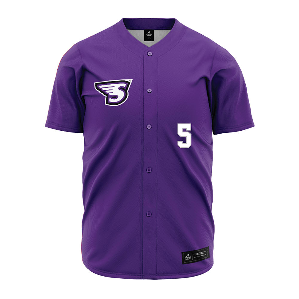 Stonehill - NCAA Softball : Jessica Brill - Purple Jersey-0