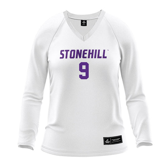 Stonehill - NCAA Women's Volleyball : Gabrielle (Gabi) Polishuk - White Volleyball Jersey-0