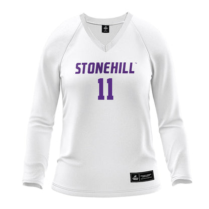 Stonehill - NCAA Women's Volleyball : Alayna Rooney - White Volleyball Jersey-0