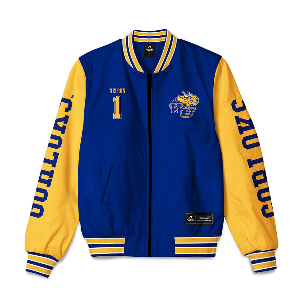Webster - NCAA Men's Basketball : Charles Nelson - Bomber Jacket-0
