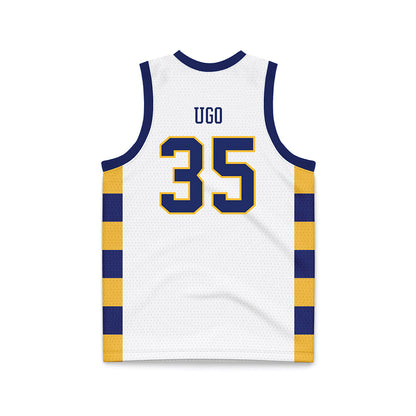 Webster - NCAA Men's Basketball : Justin Ugo - White Basketball Jersey-1