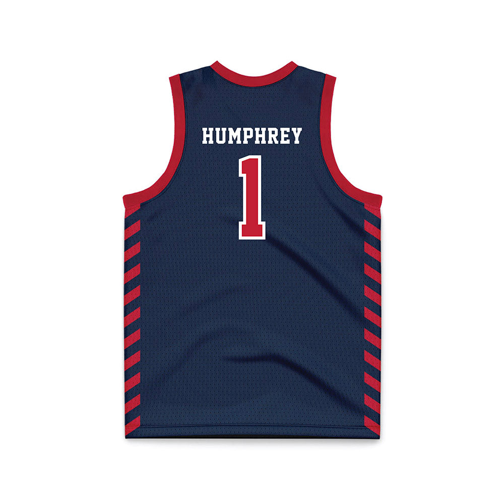 Samford - NCAA Men's Basketball : DaJion Humphrey - 2024 Navy Basketball Jersey-1