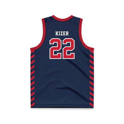 Samford - NCAA Men's Basketball : Thomas Kizer - 2024 Navy Basketball Jersey