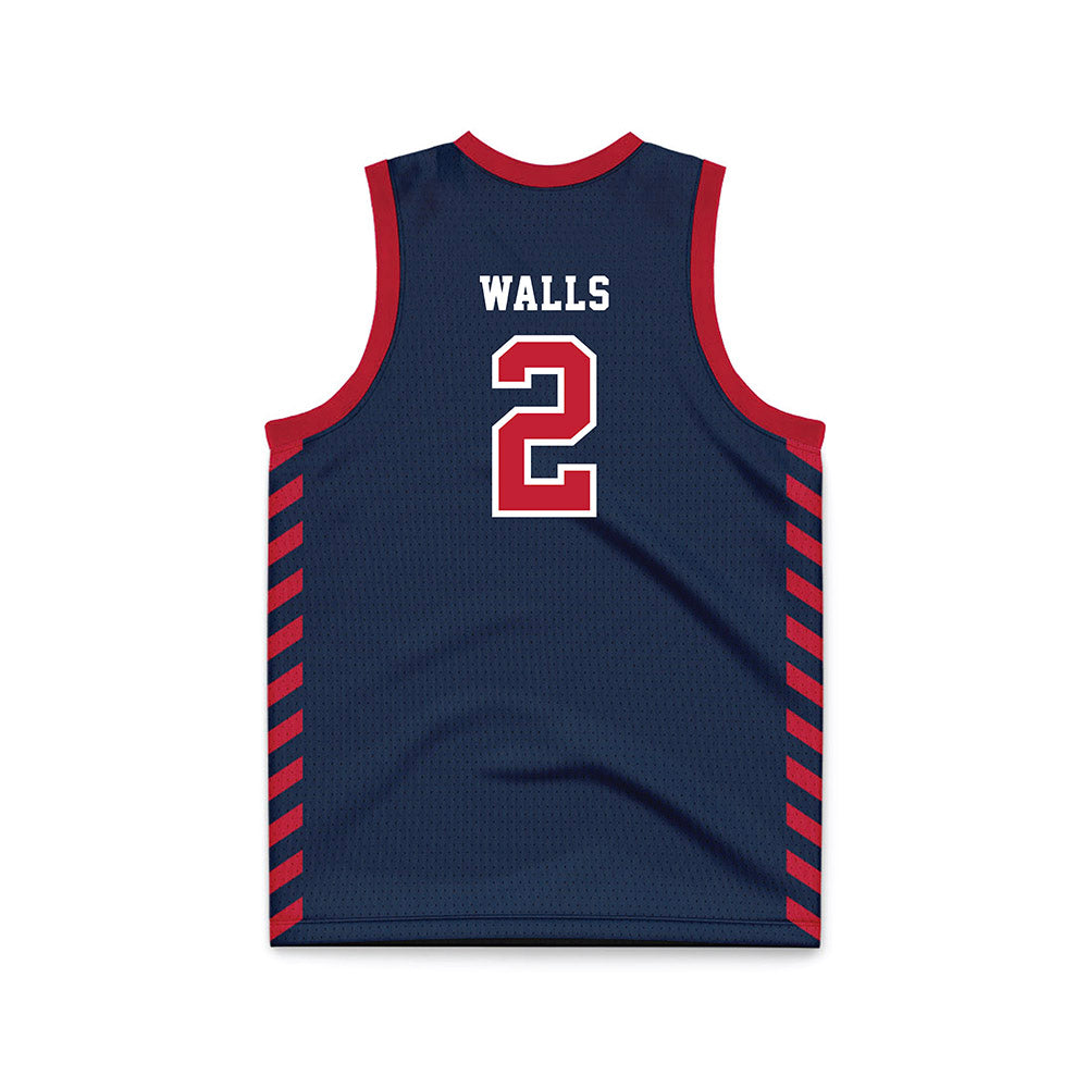 Samford - NCAA Men's Basketball : Lukas Walls - 2024 Navy Basketball Jersey