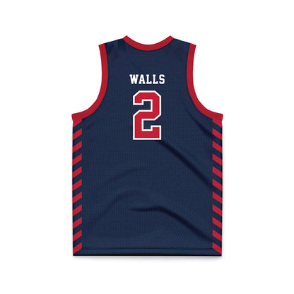 Samford - NCAA Men's Basketball : Lukas Walls - 2024 Navy Basketball Jersey