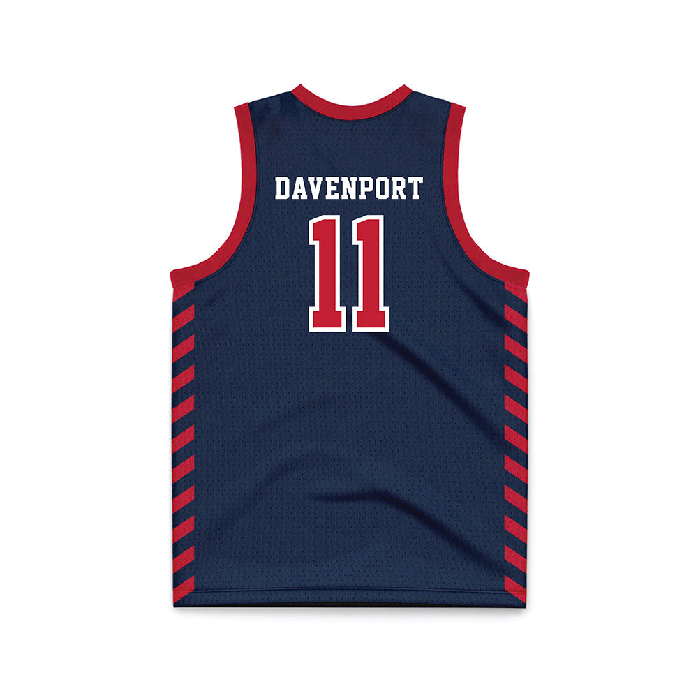 Samford - NCAA Men's Basketball : Cooper Davenport - 2024 Navy Basketball Jersey-1