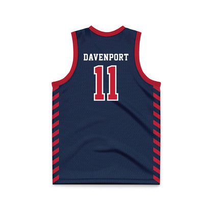 Samford - NCAA Men's Basketball : Cooper Davenport - 2024 Navy Basketball Jersey-1
