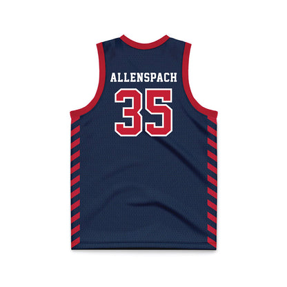 Samford - NCAA Men's Basketball : Riley Allenspach - 2024 Navy Basketball Jersey