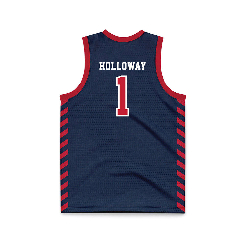 Samford - NCAA Men's Basketball : Joshua Holloway - 2024 Navy Basketball Jersey