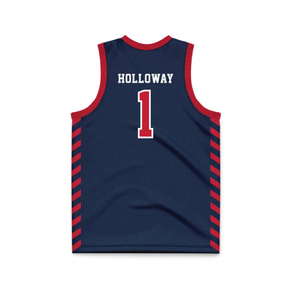 Samford - NCAA Men's Basketball : Joshua Holloway - 2024 Navy Basketball Jersey