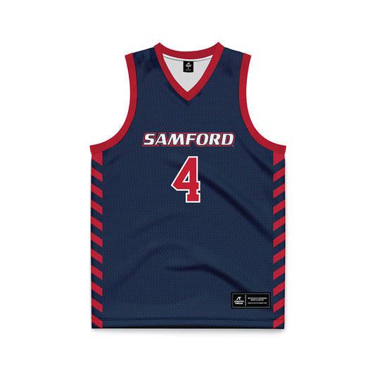 Samford - NCAA Men's Basketball : Judson Bjornstad - 2024 Navy Basketball Jersey-0