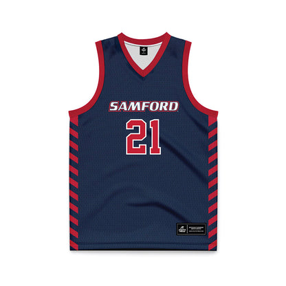 Samford - NCAA Men's Basketball : Rylan Jones - 2024 Navy Basketball Jersey