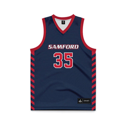 Samford - NCAA Men's Basketball : Riley Allenspach - 2024 Navy Basketball Jersey