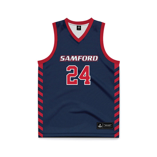 Samford - NCAA Men's Basketball : Brody Boyer - 2024 Navy Basketball Jersey