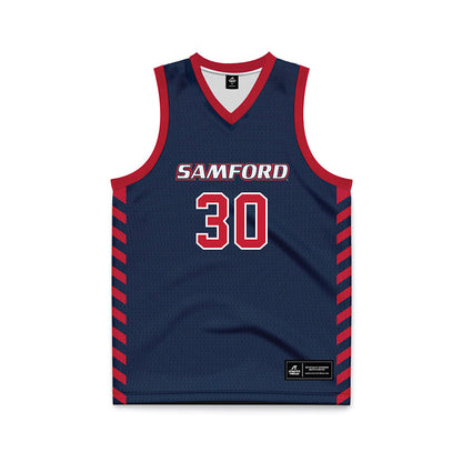 Samford - NCAA Men's Basketball : Owen LaRocca - 2024 Navy Basketball Jersey