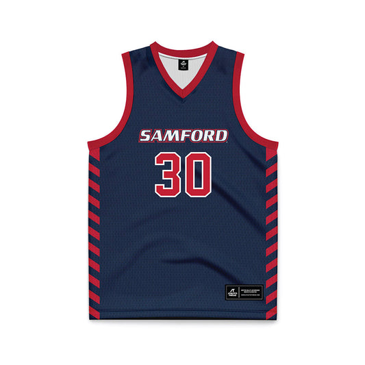 Samford - NCAA Men's Basketball : Owen LaRocca - 2024 Navy Basketball Jersey