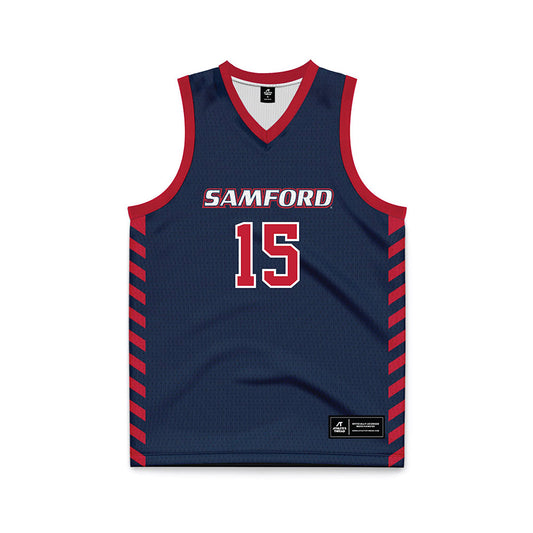 Samford - NCAA Men's Basketball : Grayson Walters - 2024 Navy Basketball Jersey