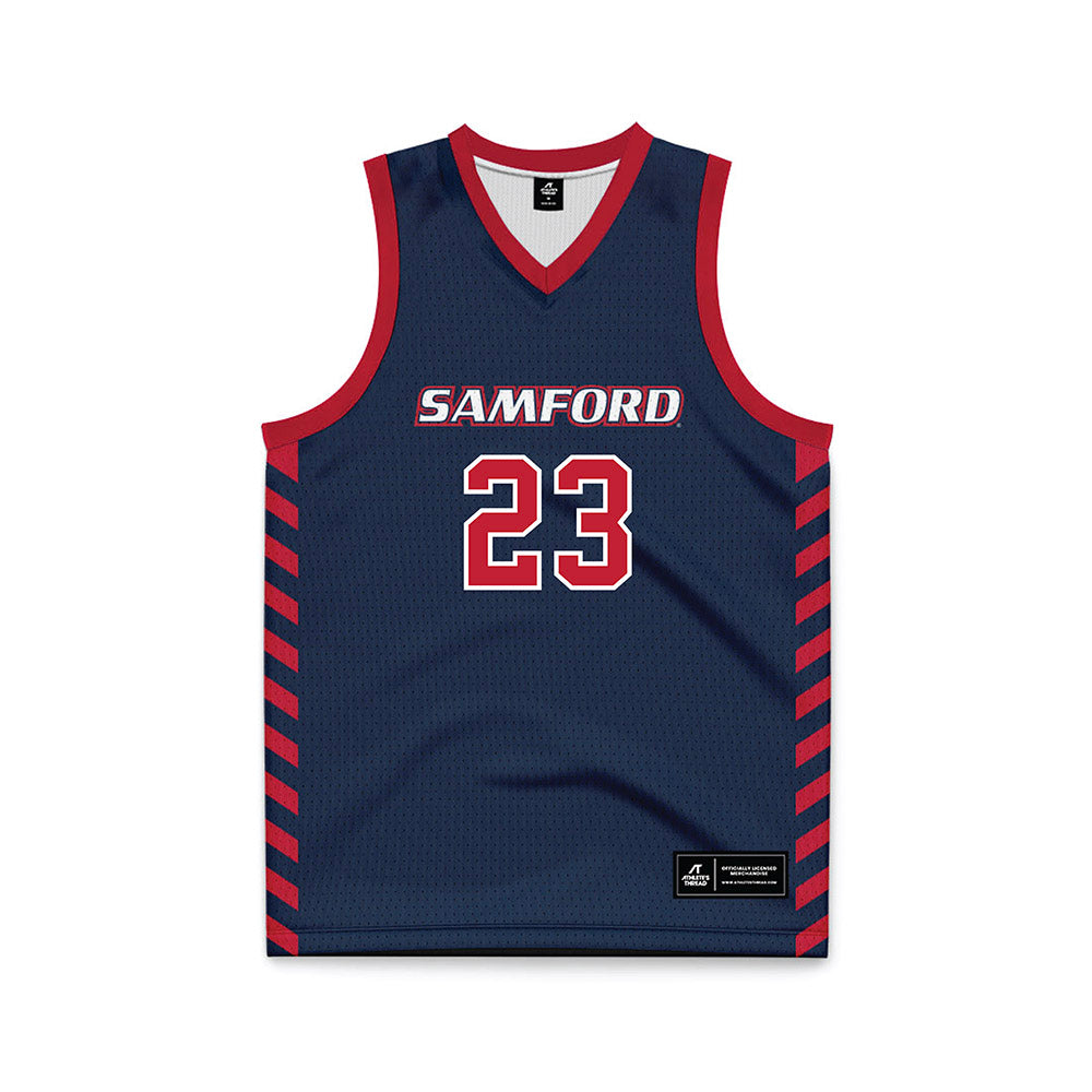 Samford - NCAA Men's Basketball : Caleb Harrison - 2024 Navy Basketball Jersey