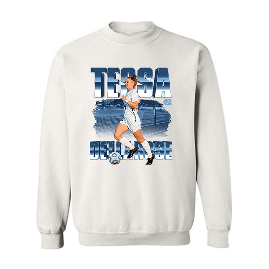 UNC - NCAA Women's Soccer : Tessa Dellarose - Player Collage Crewneck Sweatshirt-0