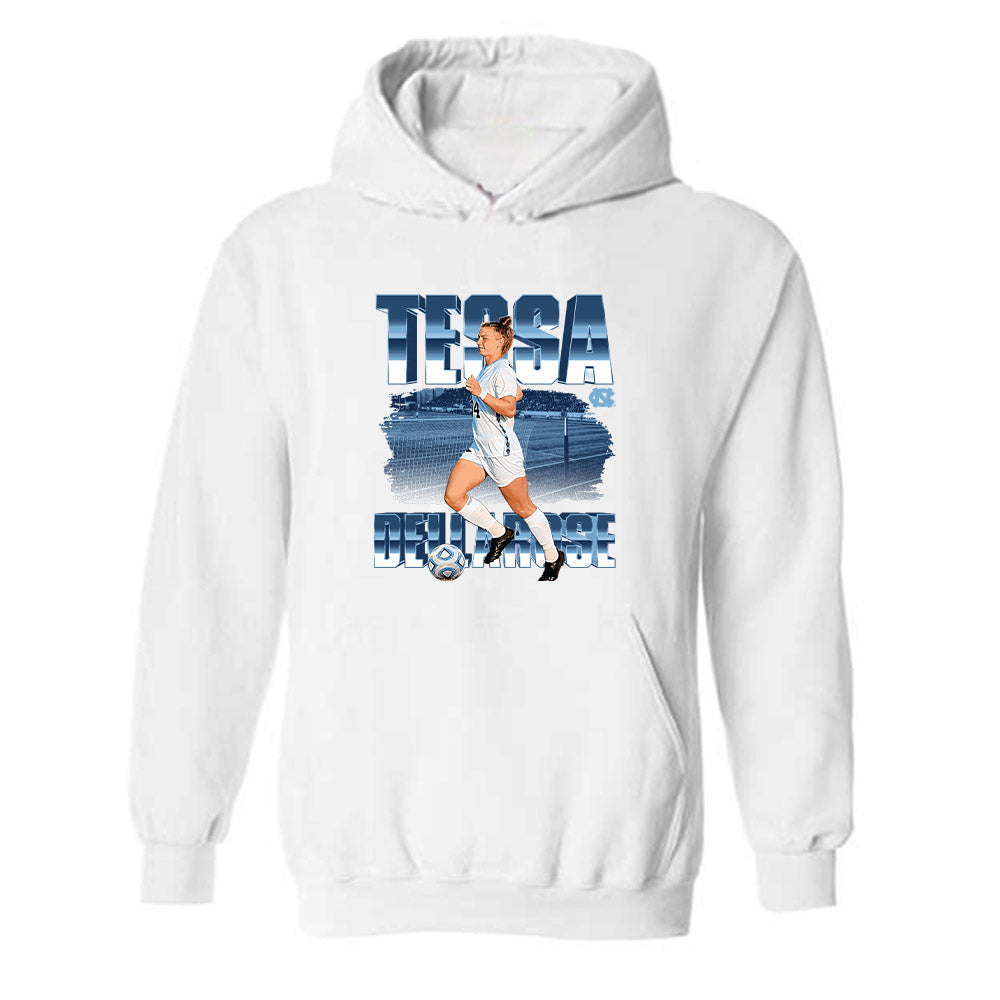 UNC - NCAA Women's Soccer : Tessa Dellarose - Player Collage Hooded Sweatshirt-0
