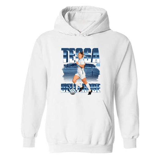 UNC - NCAA Women's Soccer : Tessa Dellarose - Player Collage Hooded Sweatshirt-0