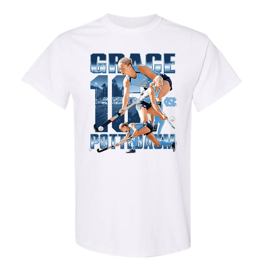 UNC - NCAA Women's Field Hockey : Grace Pottebaum - Player Collage T-Shirt-0