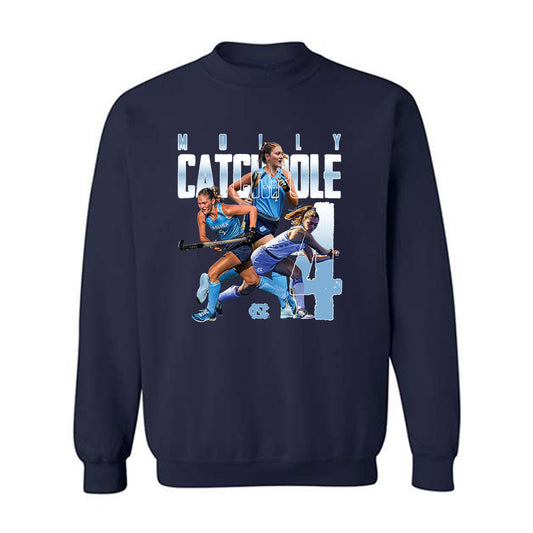 UNC - NCAA Women's Field Hockey : Molly Catchpole - Player Collage Crewneck Sweatshirt-0