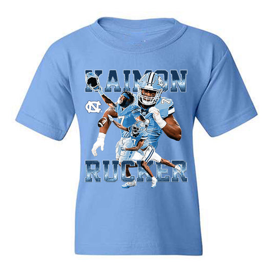 UNC - NCAA Football : Kaimon Rucker - Player Collage Youth T-Shirt-0