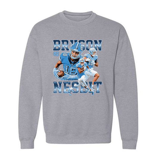 UNC - NCAA Football : Bryson Nesbit - Player Collage Crewneck Sweatshirt-0