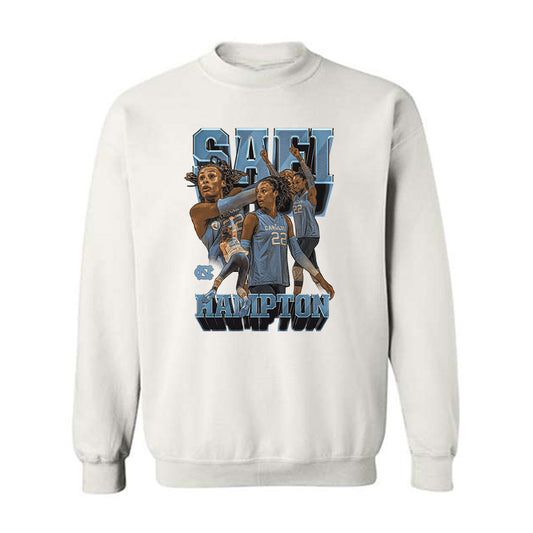 UNC - NCAA Women's Volleyball : Safi Hampton - Player Collage Crewneck Sweatshirt-0