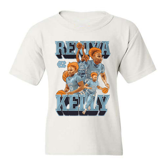 UNC - NCAA Women's Basketball : Reniya Kelly - Player Collage Youth T-Shirt-0