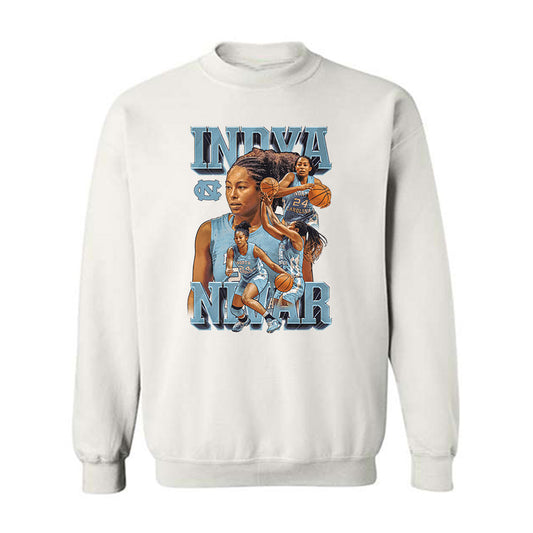 UNC - NCAA Women's Basketball : Indya Nivar - Player Collage Crewneck Sweatshirt-0