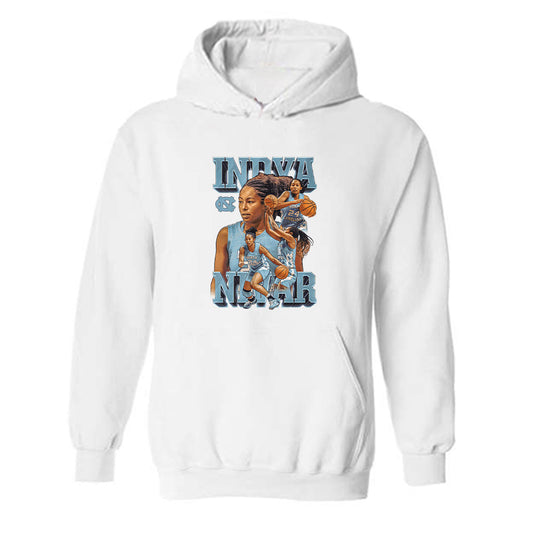 UNC - NCAA Women's Basketball : Indya Nivar - Player Collage Hooded Sweatshirt-0