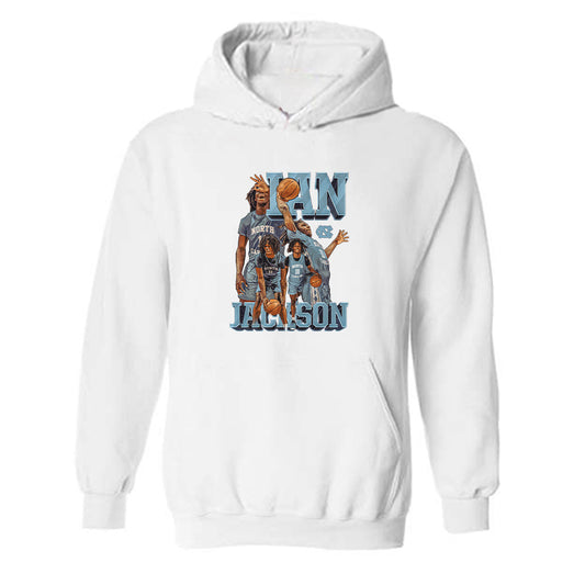 UNC - NCAA Men's Basketball : Ian Jackson - Player Collage Hooded Sweatshirt-0