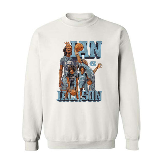 UNC - NCAA Men's Basketball : Ian Jackson - Player Collage Crewneck Sweatshirt-0