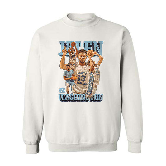 UNC - NCAA Men's Basketball : Jalen Washington - Player Collage Crewneck Sweatshirt-0