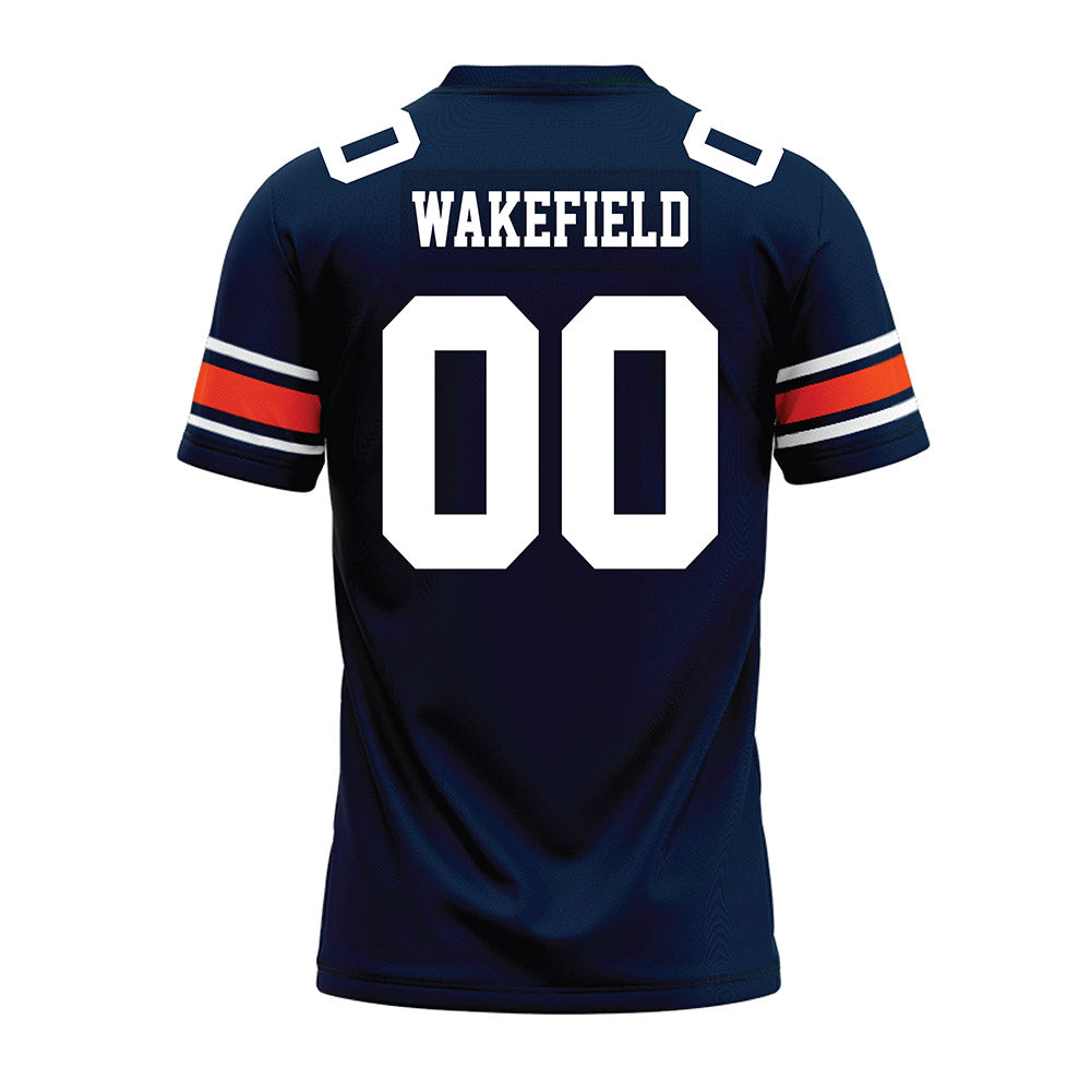 Auburn - NCAA Football : Travis Wakefield - Navy Premium Football Jersey-1