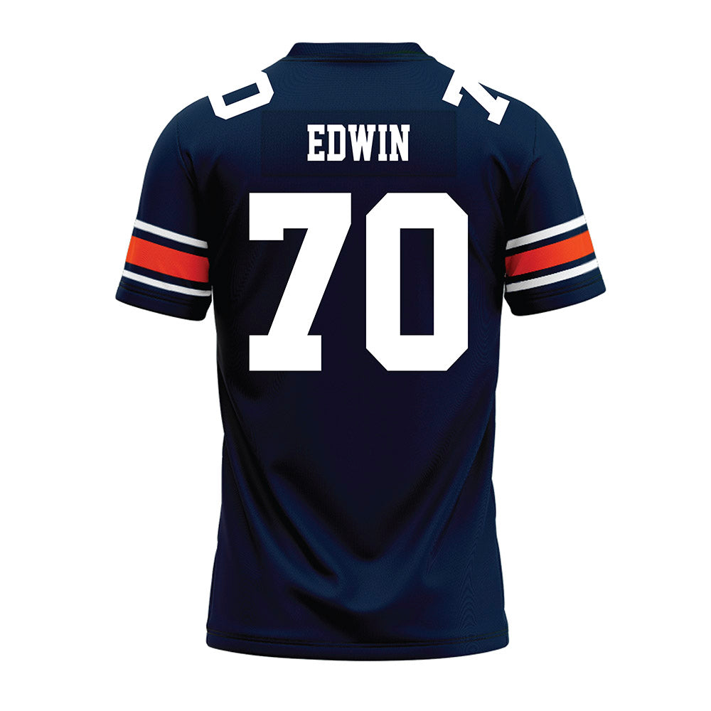 Auburn - NCAA Football : Favour Edwin - Navy Premium Football Jersey-1