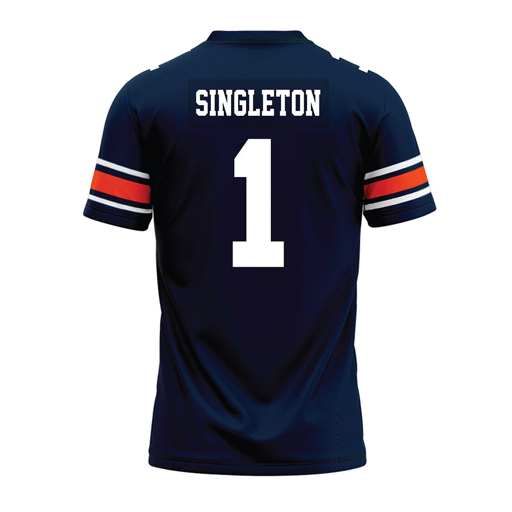 Auburn - NCAA Football : Eric Singleton - Navy Premium Football Jersey-1