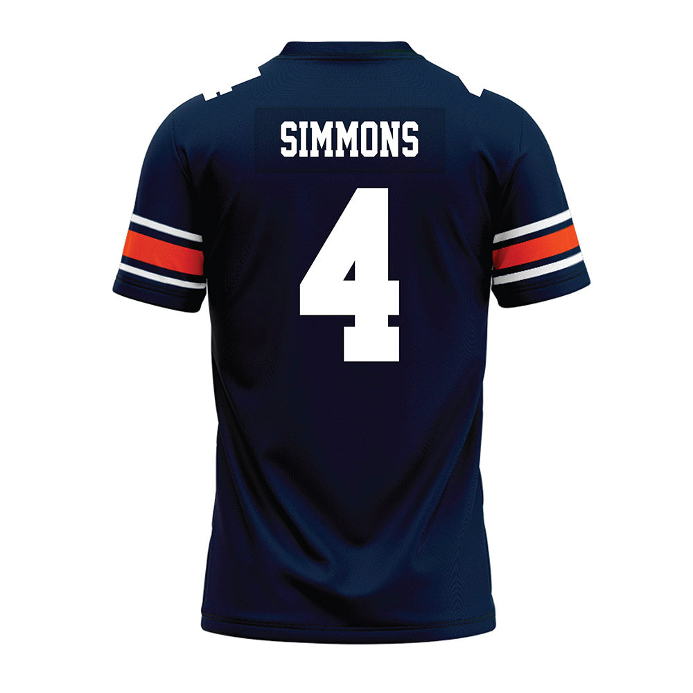 Auburn - NCAA Football : Malcolm Simmons - Navy Premium Football Jersey-1