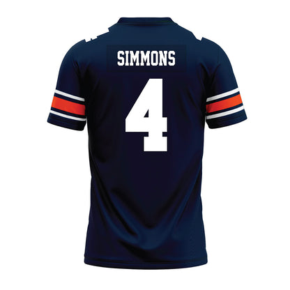 Auburn - NCAA Football : Malcolm Simmons - Navy Premium Football Jersey-1