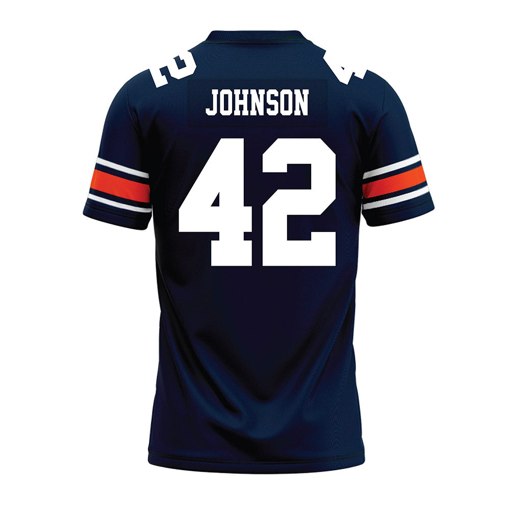 Auburn - NCAA Football : Tate Johnson - Navy Premium Football Jersey-1